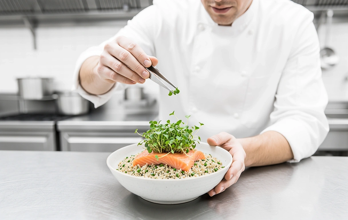Professional meal preparation at Wellness Food